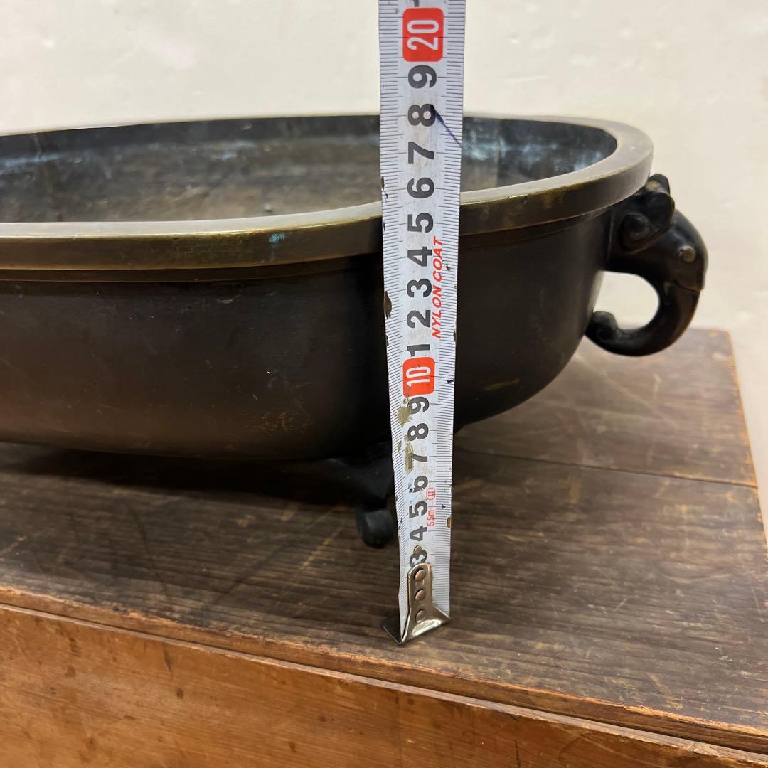 時代金工 古銅 水盤 特大 送料込み