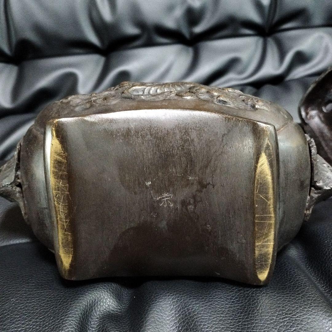 古美術 銘有 銅製 香炉 麒麟 鳳凰 骨董 アンティーク