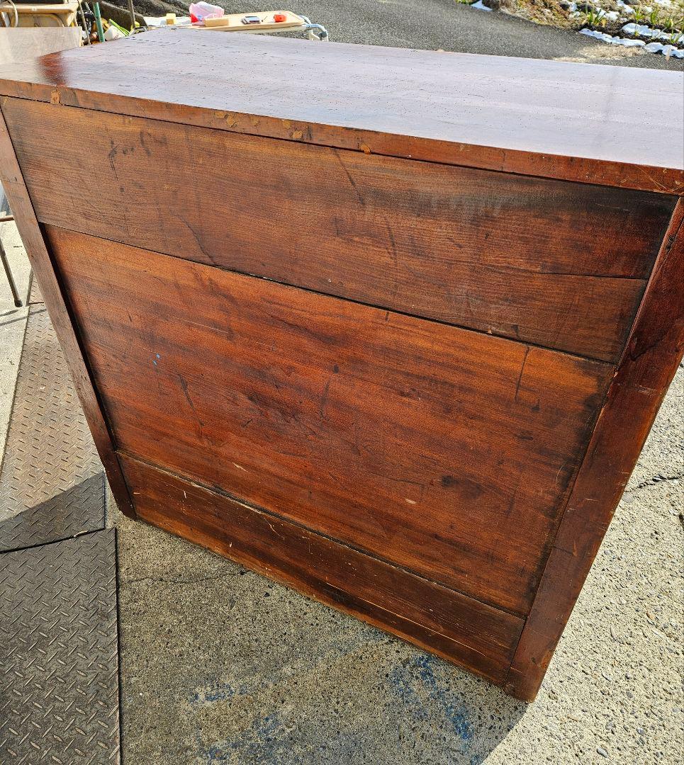 日本のアンティーク 欅の古いチェスト 無垢材 洋箪笥 引出し 収納 古家具