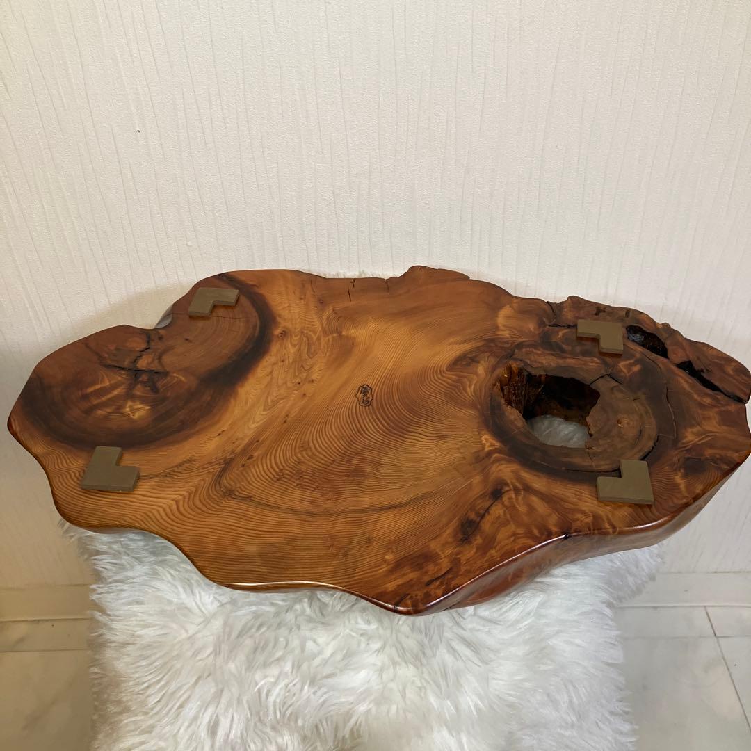 希少品　屋久杉飾り台　一枚板　屋久杉　置台　屋久杉工芸品　世界遺産　花台　刻印有