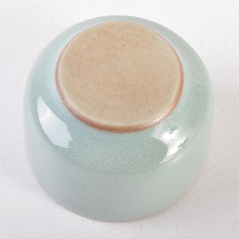 茶道具　諏訪蘇山作　青磁　桃香合　堀内宗完(兼中斎)書付　共箱　V　7191