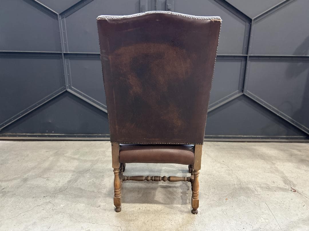 ❖英国Antique❖ ハイバックチェア チェスターフィールド　ネオルネッサンス