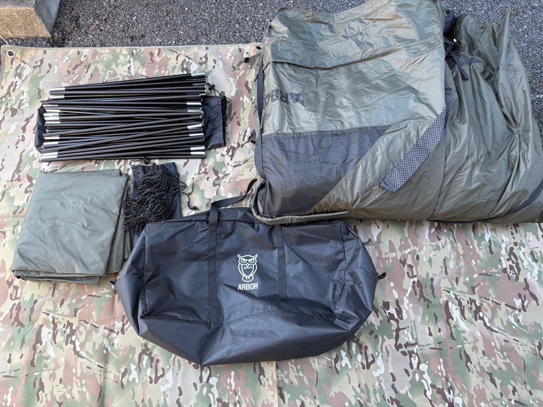 OVAL5 ドームトンネルテント ARBOR カーキ About camping