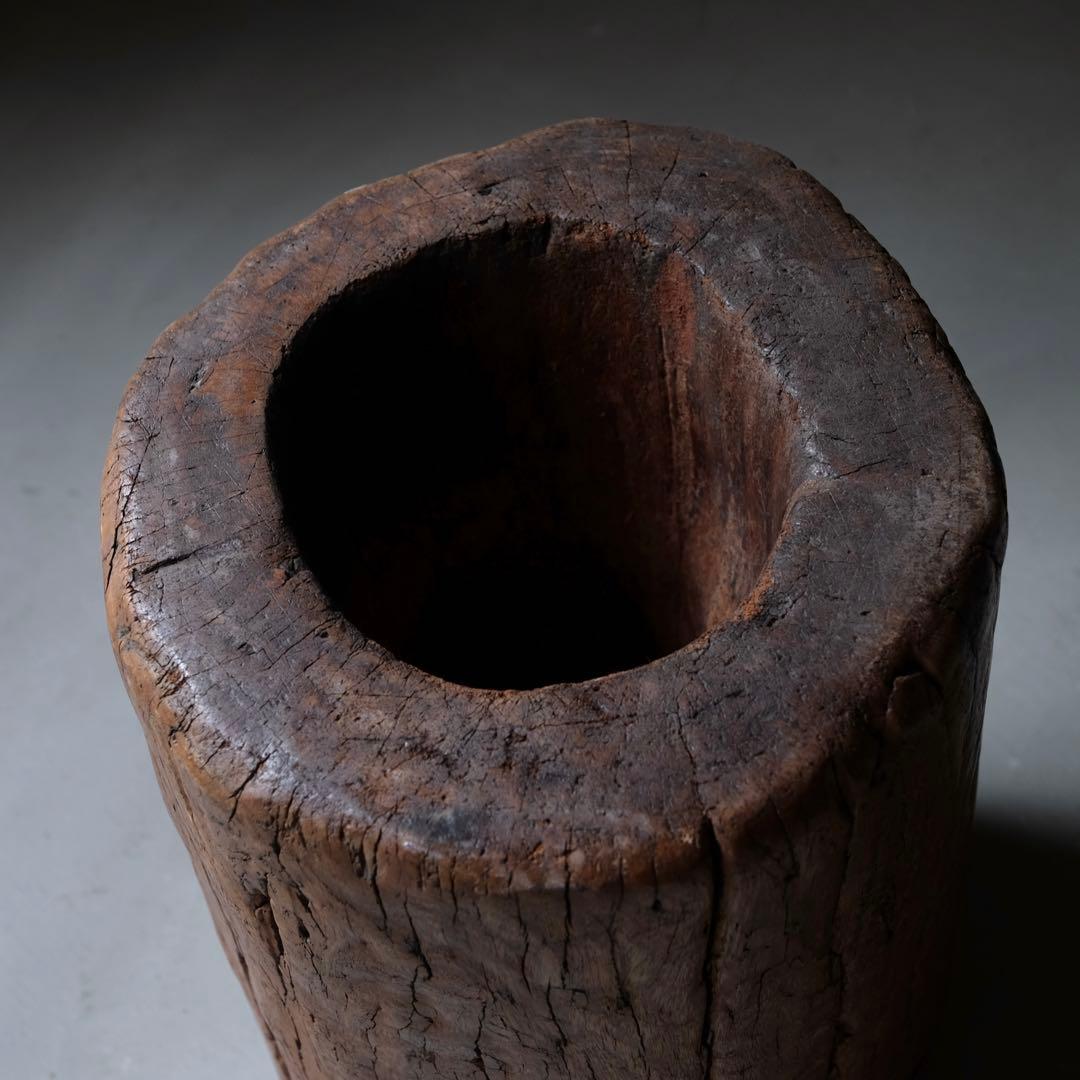 東南アジア 古い木鉢　臼 こね鉢 プランター オブジェ 古道具 アンティーク