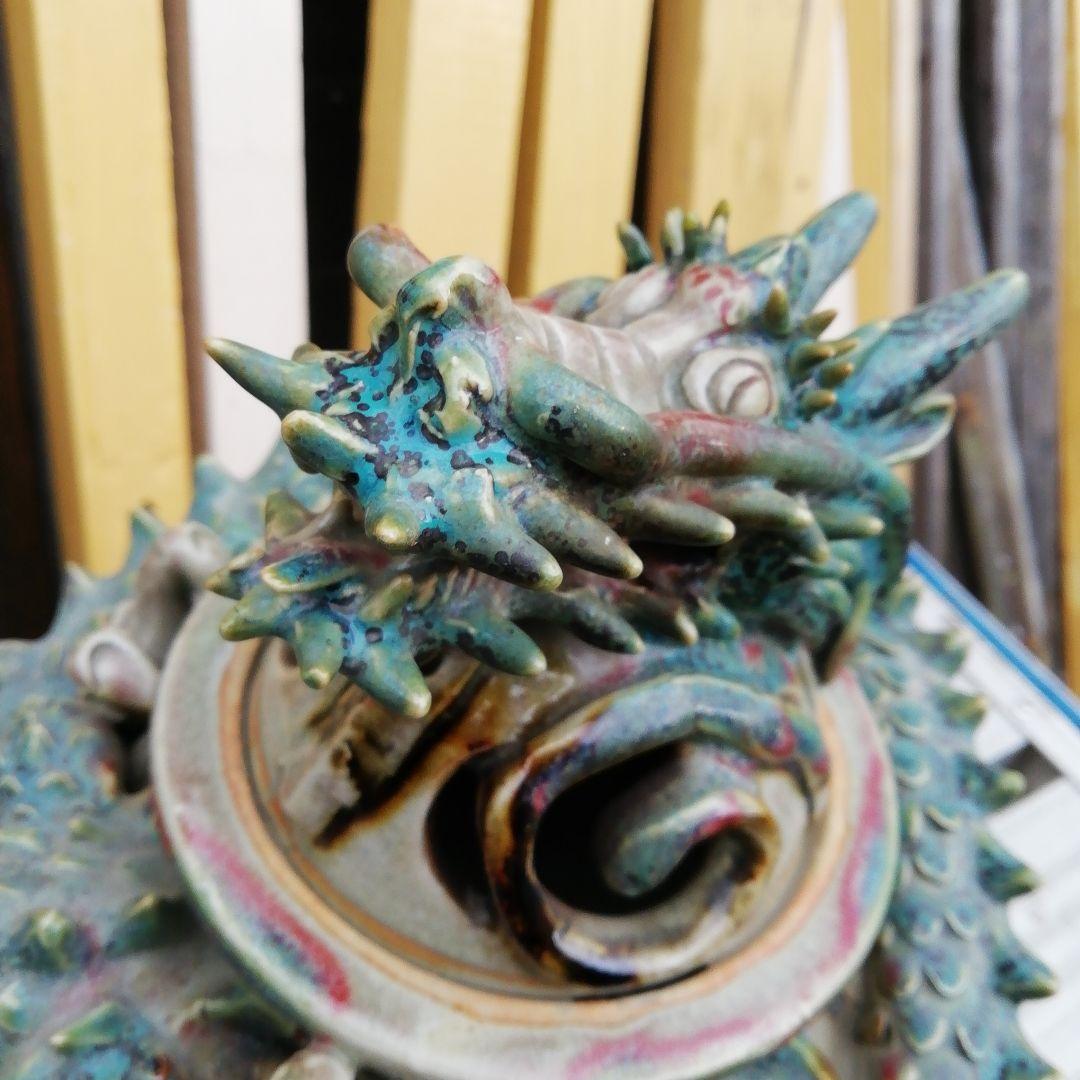 山岡徹山龍登窯香呂の陶器彫刻 装飾品、上野焼香春焼き工芸品、華道仏教、お寺、骨董