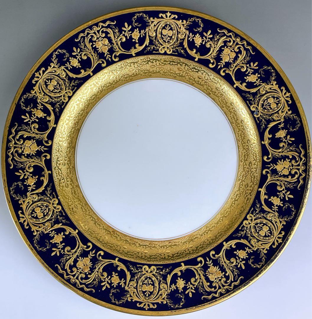 【大型】リモージュ ２６．８㎝ アーレンフェルト 大皿 金盛り 金彩 フランス