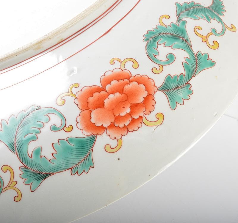 伊万里焼　古伊万里　錦手南蛮人黒船文　大皿　飾皿　D　R4863C