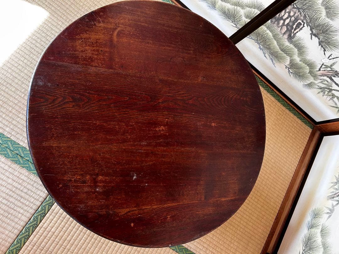 昭和レトロ　折りたたみ丸いちゃぶ台