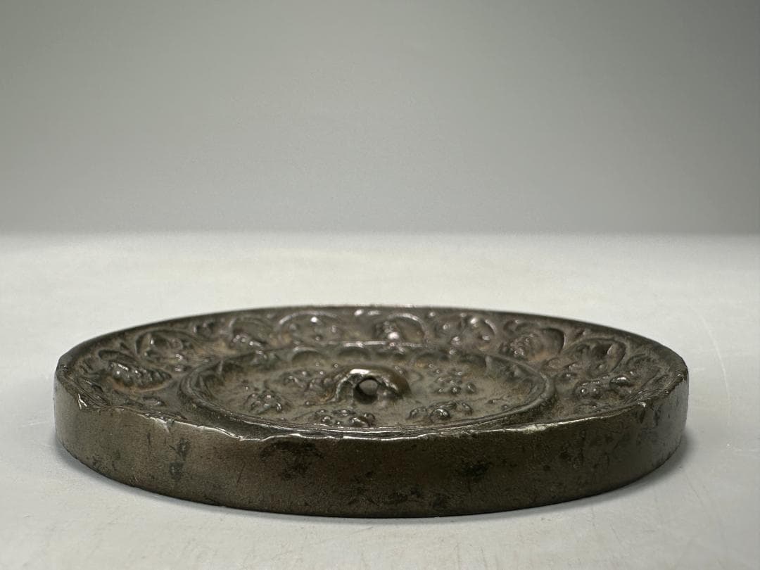 中国美術　唐時代　海獣葡萄文銅鏡　古鏡　時代物　古物保証　旧蔵出し