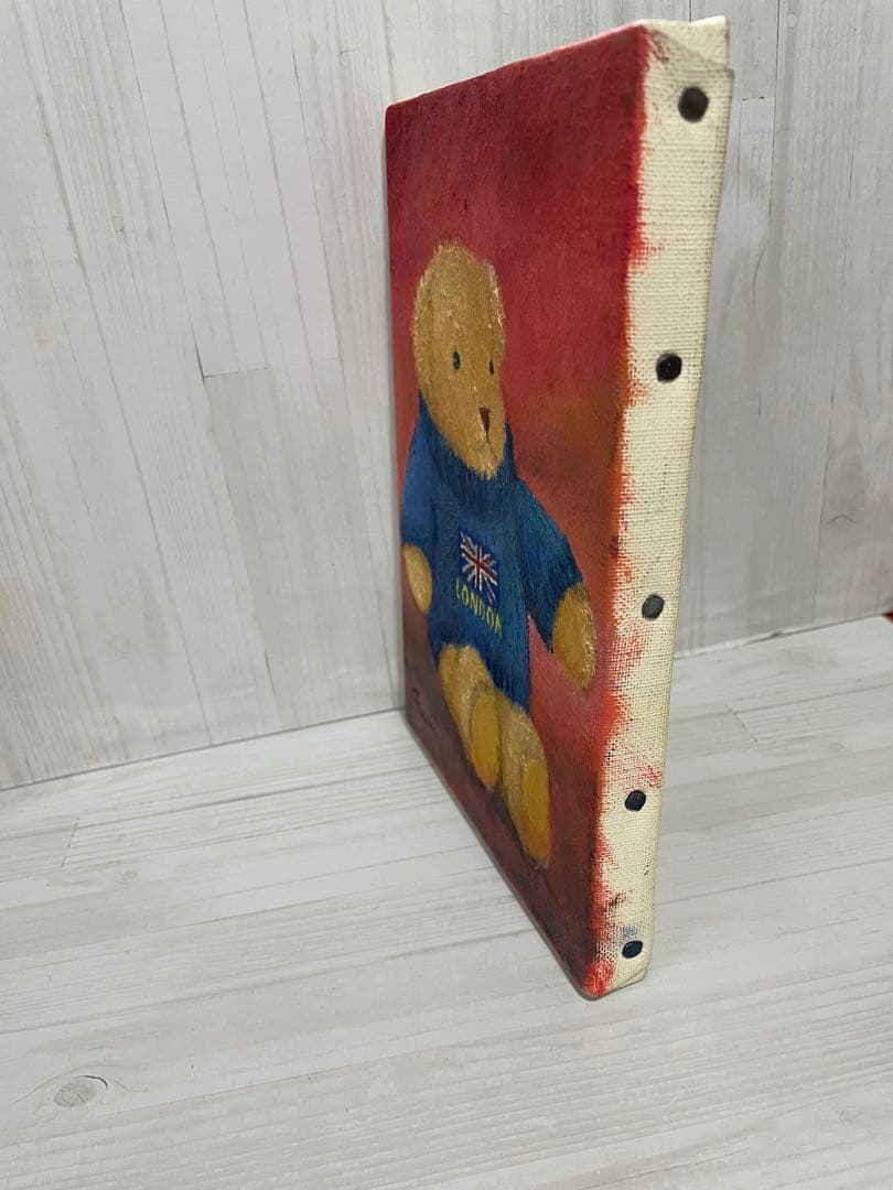 【油彩画】　「テディベア 」　SMサイズ 額付き