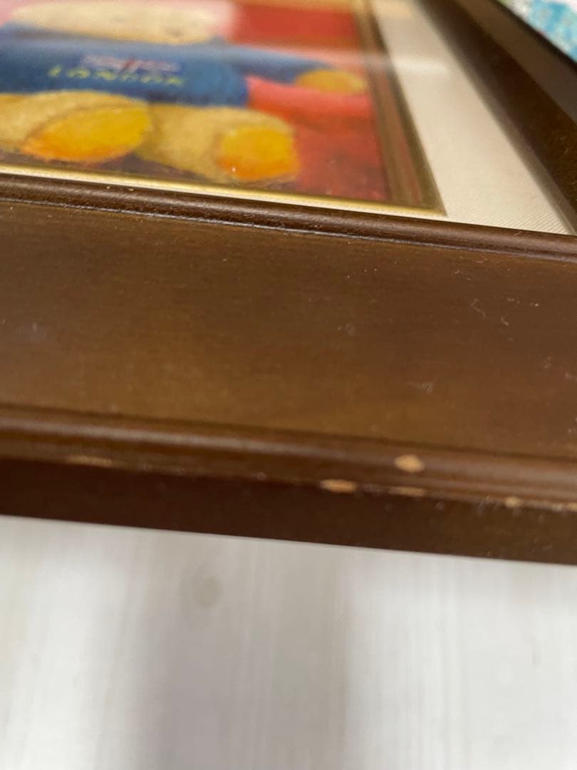 【油彩画】　「テディベア 」　SMサイズ 額付き