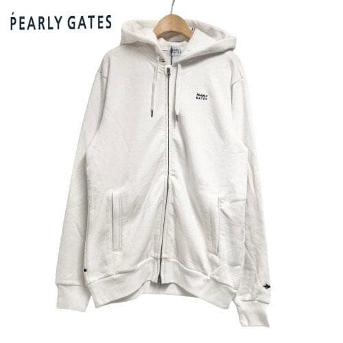 ○★新品未使用　PEARLY GATES　裏毛フルジップパーカー　5　白