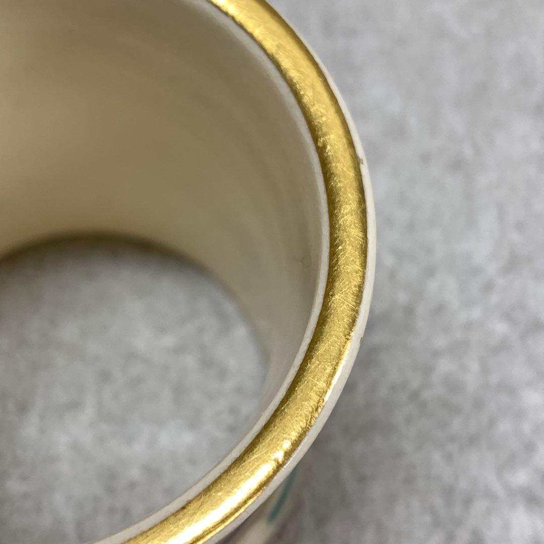 蓋置 手塚充 仁清写独楽端文 共箱 金 茶道具 B-3