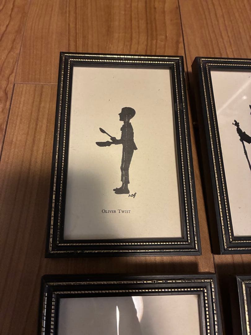 シルエット 影絵 フレーム アンティーク ヴィンテージ オブジェ 額 ピクチャー