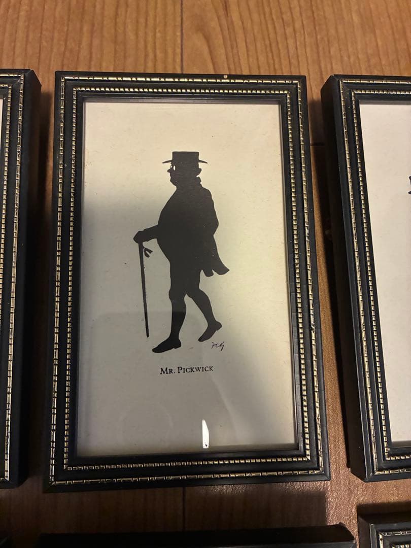 シルエット 影絵 フレーム アンティーク ヴィンテージ オブジェ 額 ピクチャー