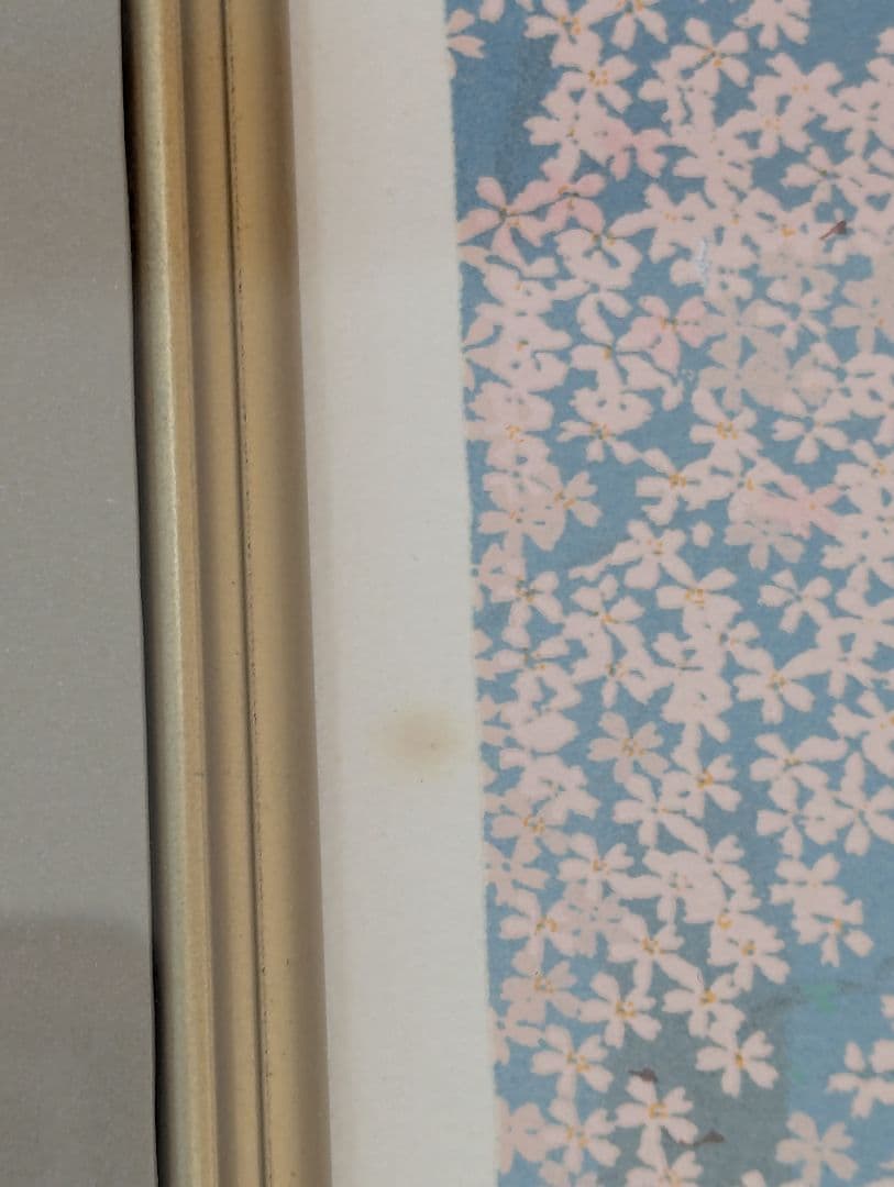 中島千波「常照皇寺の九重桜」リトグラフ(石版画)