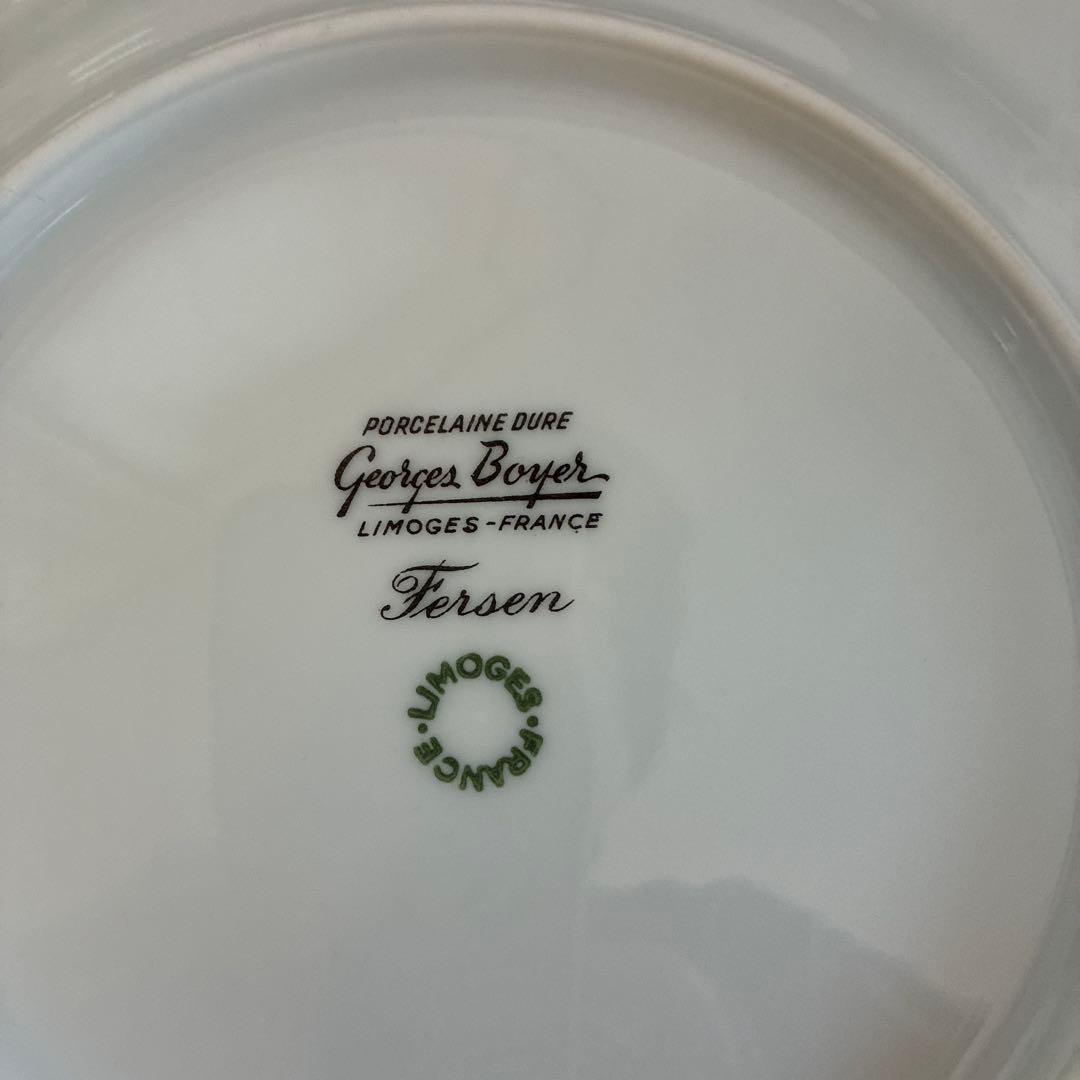 リモージュ　ジョルジュボワイエ　薔薇と矢車菊のガーランド　デザートプレート6枚組