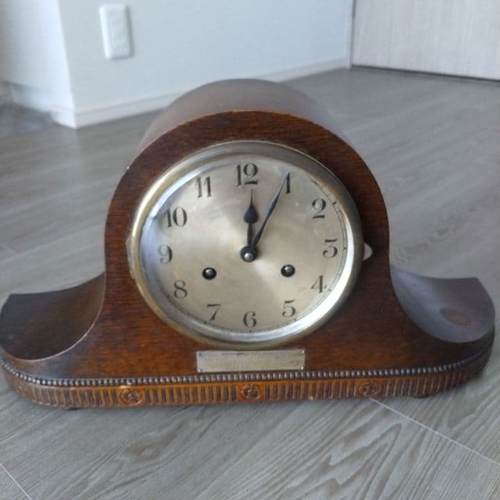 イギリスアンティーク1931年 アナログ時計 木製阪急「英国アンティーク展」購入