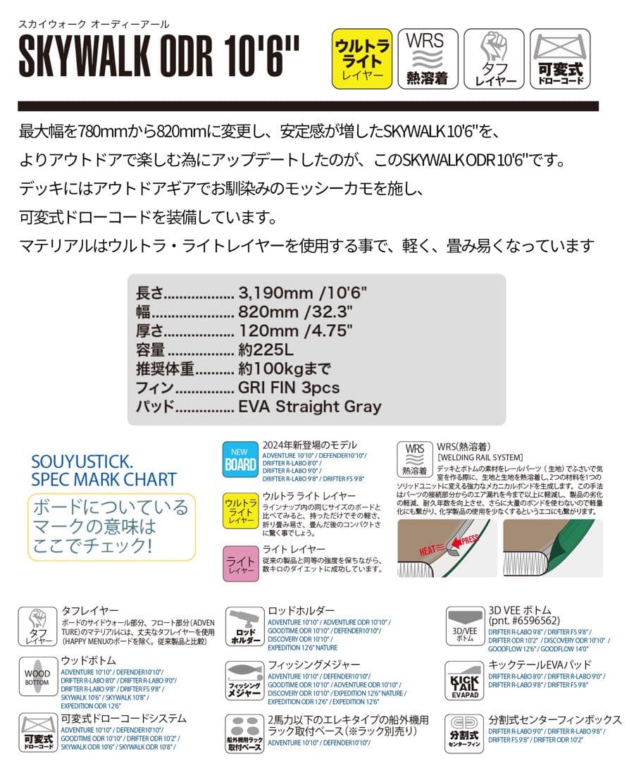 スカイウォークODR10.6 ソーユースティック　サップ