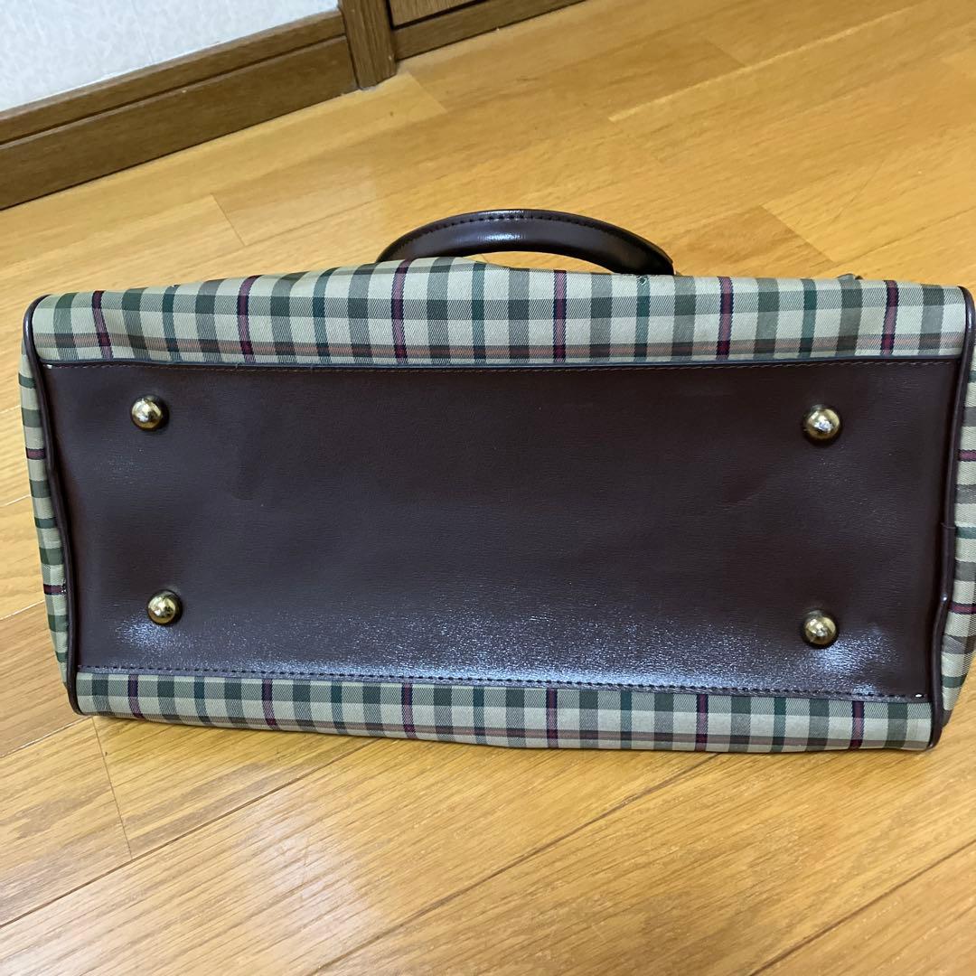 美品　lasserre ボストンバッグ グリーンチェック