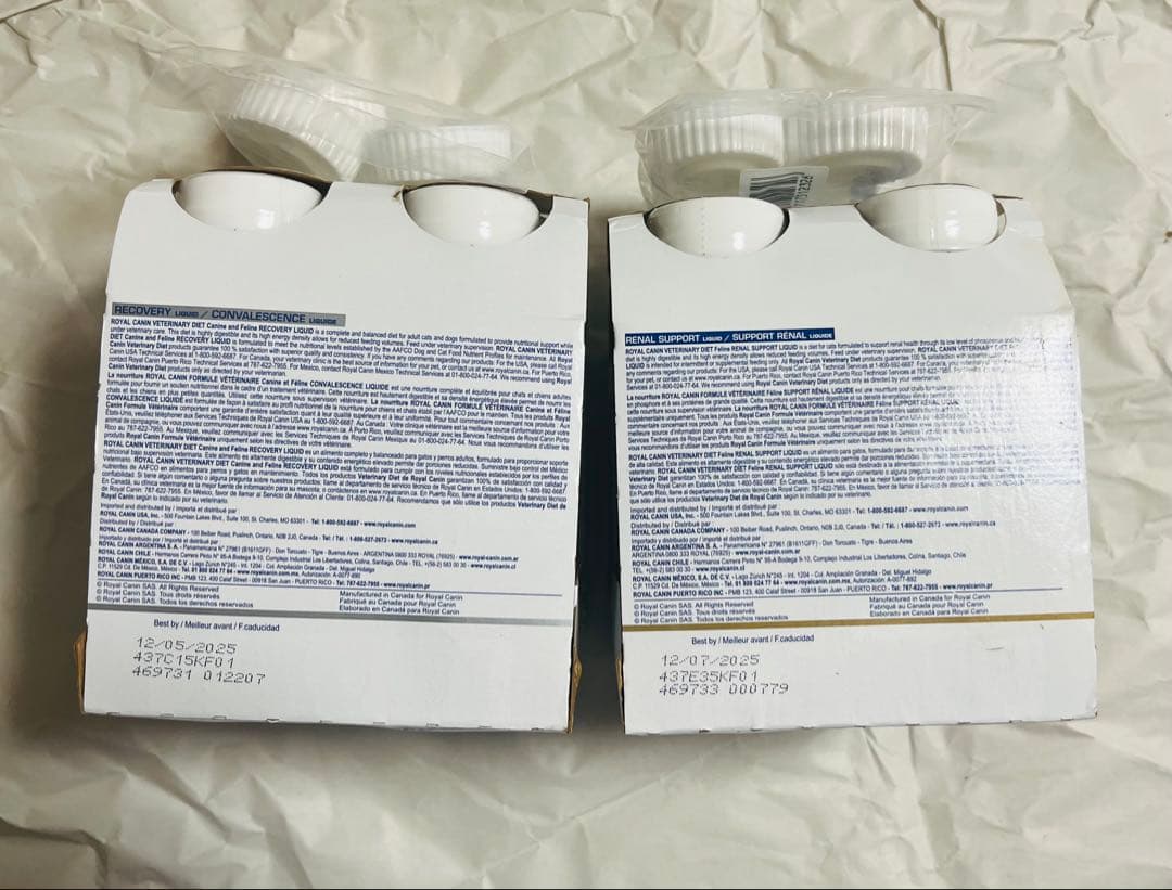 ロイヤルカナン クリティカルリキッド4本+腎臓サポートリキッド4本　合計8本