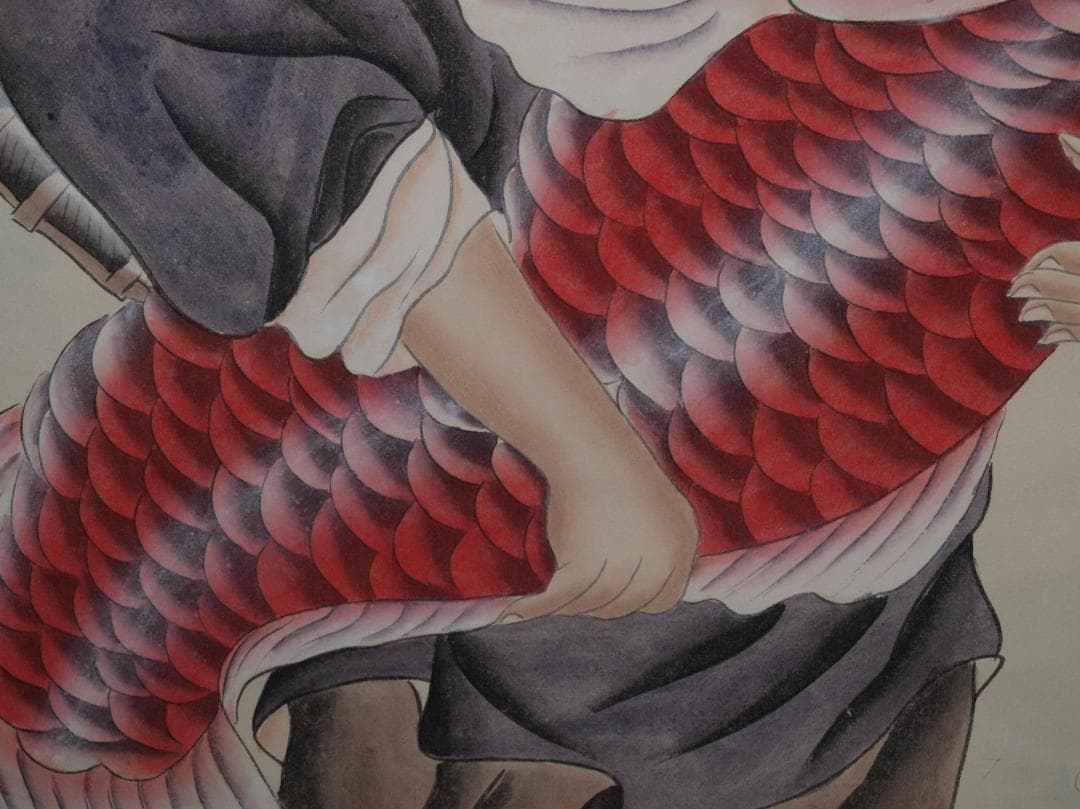 民間仕入　中国民国　黄山寿作　人物掛け軸　激安骨董品 AK2175A9-2