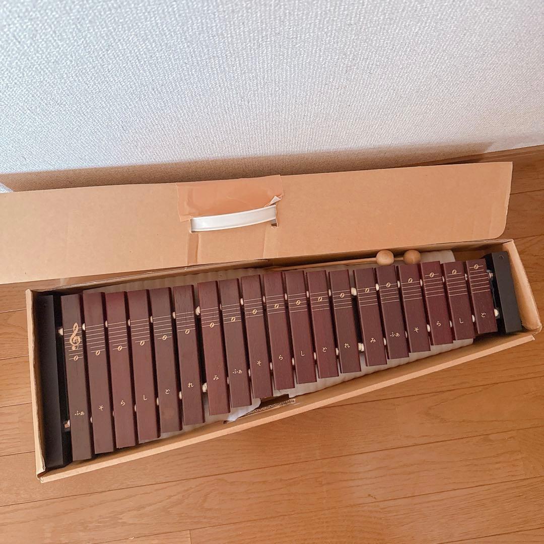 ゼンオン シロホン ZX-32P 卓上木琴 バチ・箱付き