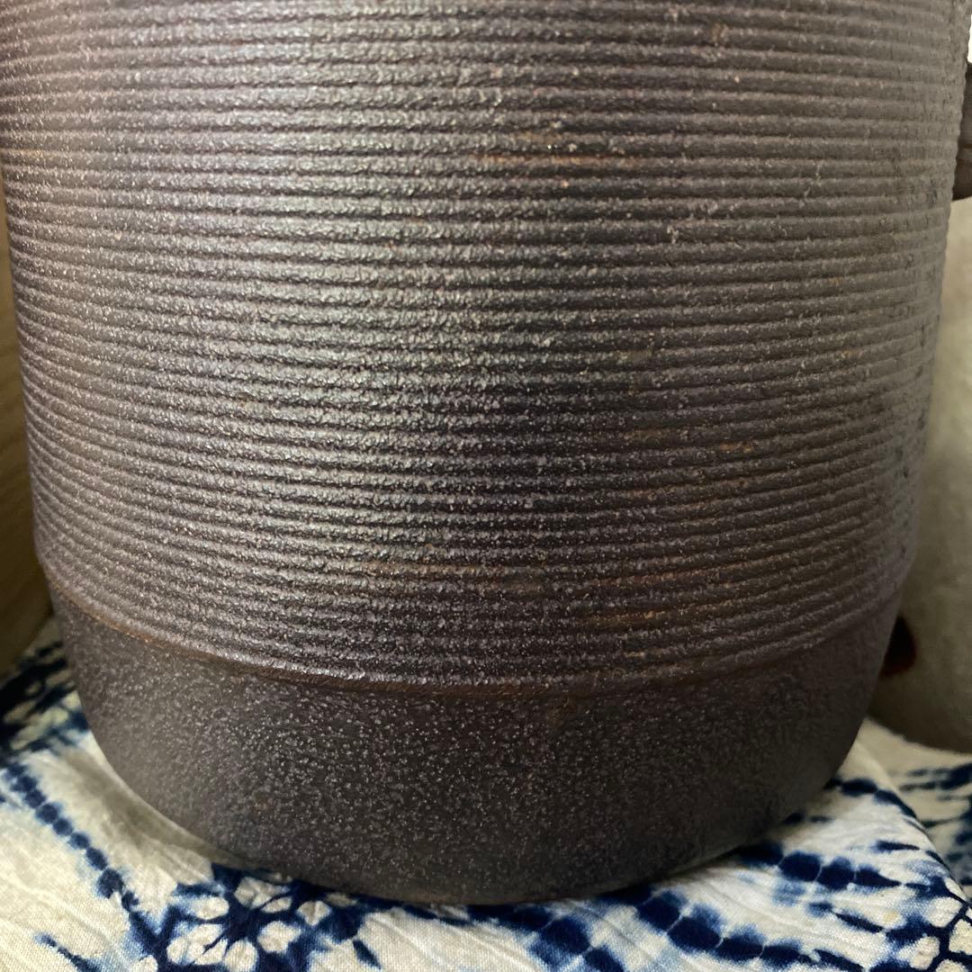 人間国宝　高橋敬典　糸目筒釜　茶道具