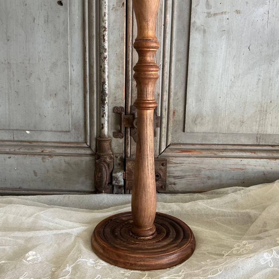 フランスアンティーク　卓上　ハンガー　ディスプレイスタンド　木製　トルソー　台座