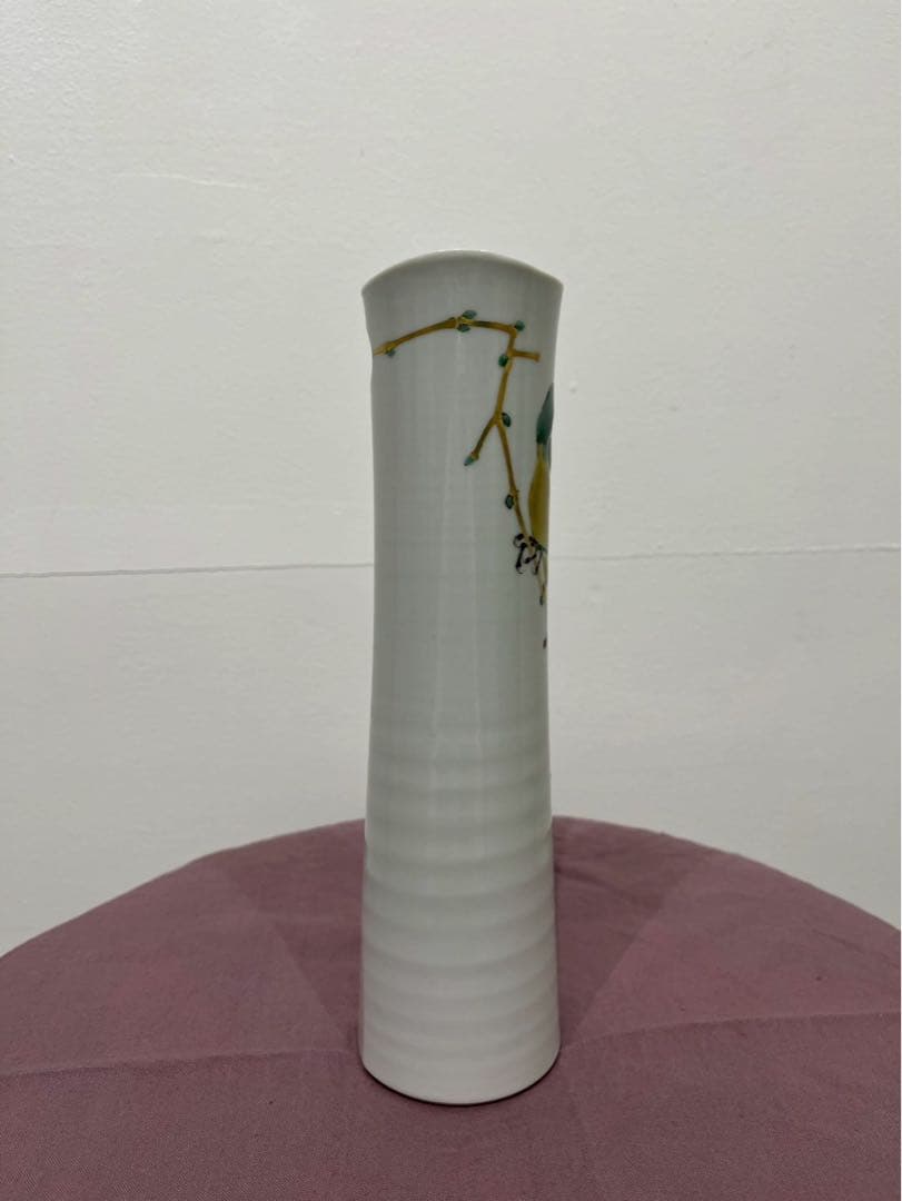 武腰潤『目白の掛花入』共箱付｜九谷焼の名工・人間国宝候補