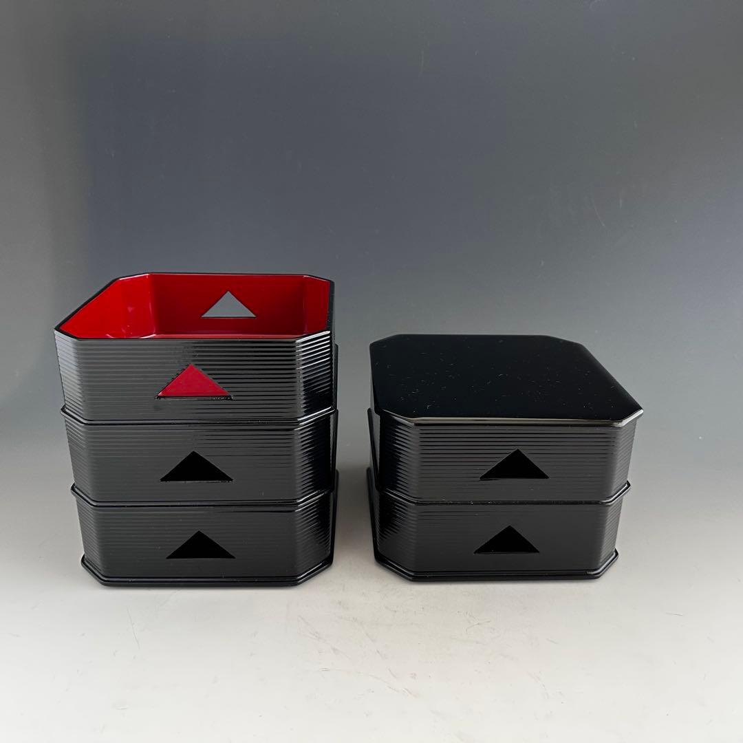 茶道具　即中斎好写　鱗透　五重　縁高　菓子器　熊谷秀穂　共箱　漆器　濃茶　茶事