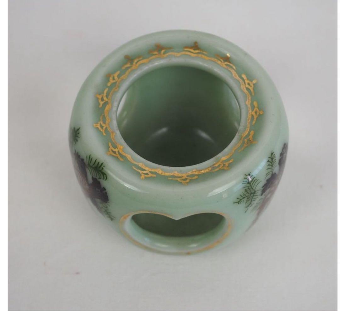 送料無料　明治時代　伊勢海老文青磁蓋置　検/楽山紫砂九谷備前萩焼常滑宝生伊万里骨