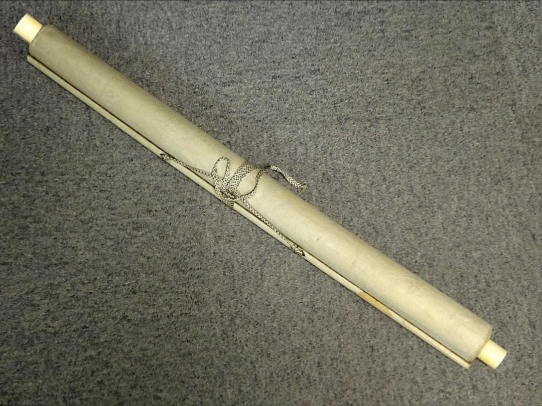 【模写】大幅掛軸 仇英『笛持美人図』中国画 紙本 肉筆 掛け軸 a010914