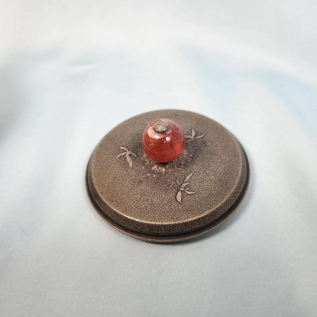 本錫 湯沸 急須 四君子文 瑪瑙 摘 継山造