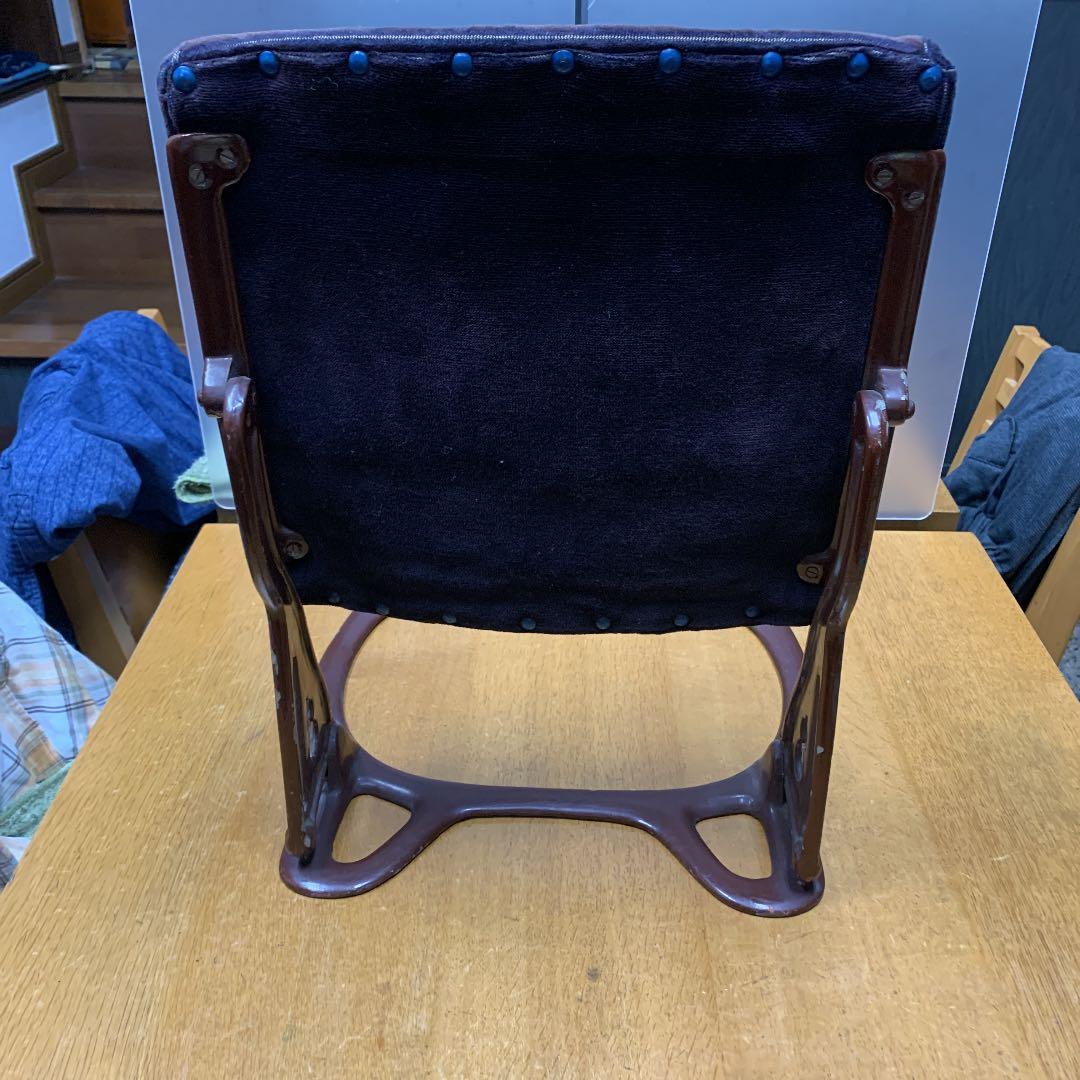アンティーク座椅子、昭和初期、かすりの座布団付き