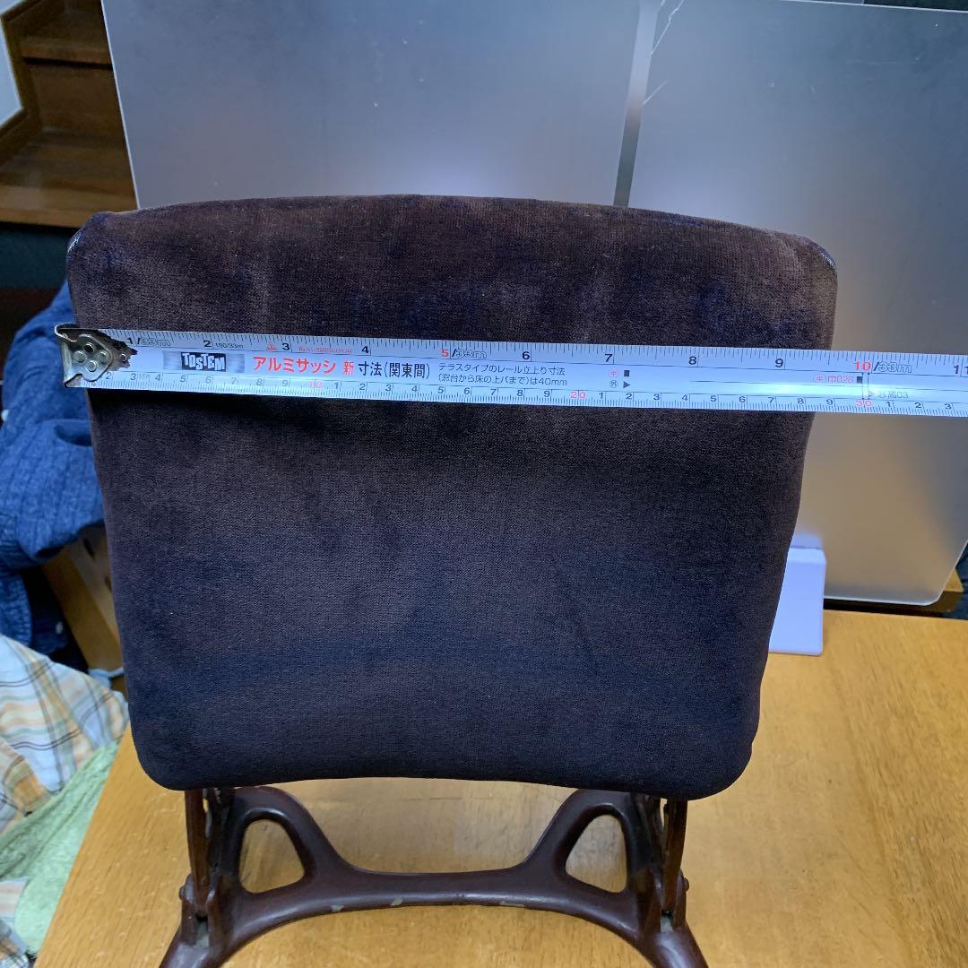 アンティーク座椅子、昭和初期、かすりの座布団付き