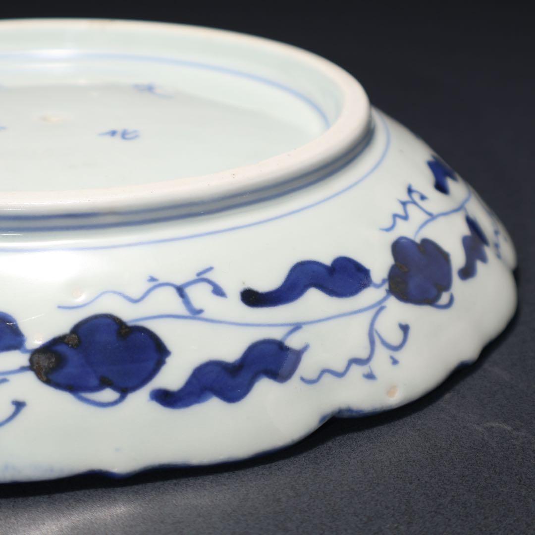 伊万里染付花鳥図七寸皿　∅21㎝　骨董　古伊万里　R0027w2B3