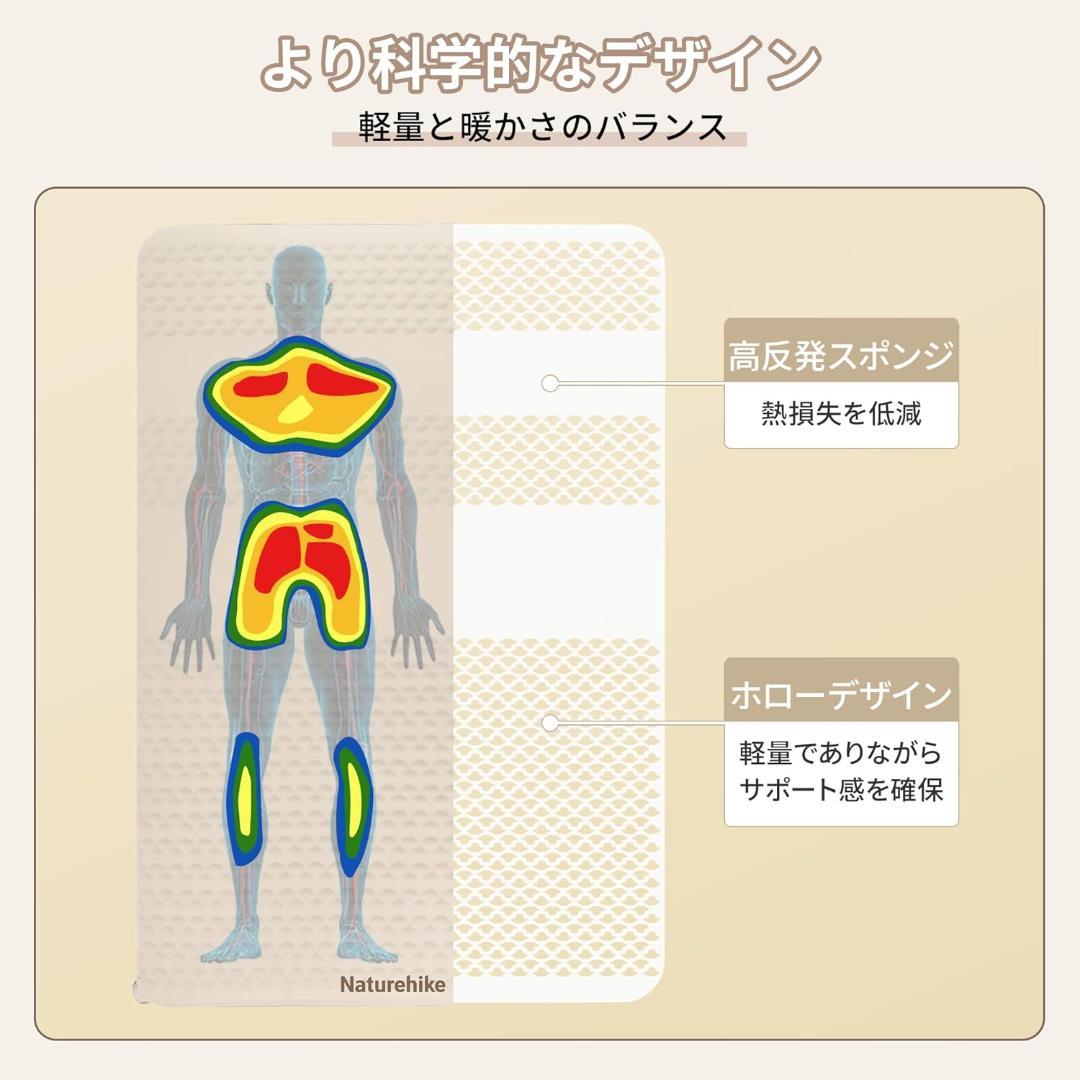 Naturehike エアーマット キャンプ 200x76cm ブラウン