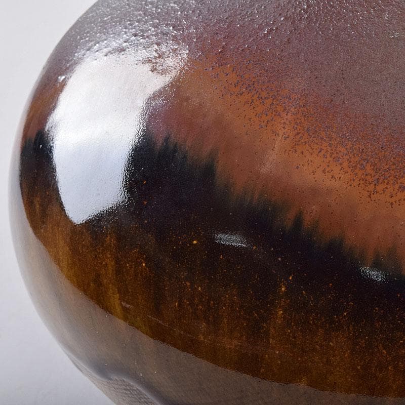 神谷英介　鉄彩扁壷　共布共箱　V　R8924