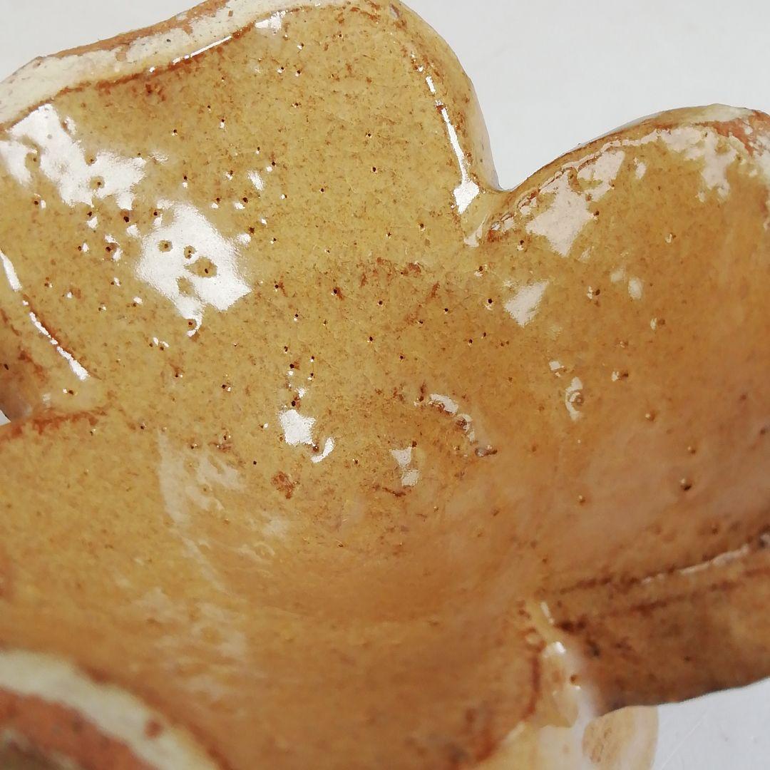 Ｗ１９５　蓋置　『萩焼』『三葉　蓋置』『十二代　田原陶兵衛 造』　共箱　茶道具