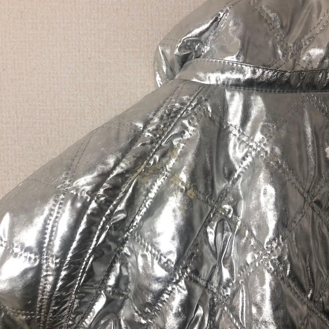 ellesse エレッセ ファー付き ヴィンテージ スキーウェア シルバー M