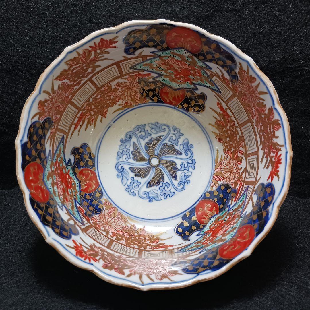 Y2802 古伊万里 富貴長春 金彩色絵 鉢 直径14㎝　FF