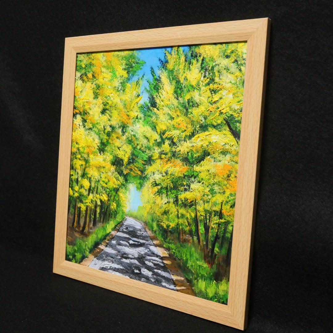 油絵 油彩 油彩画 絵 絵画【ミモザの道】