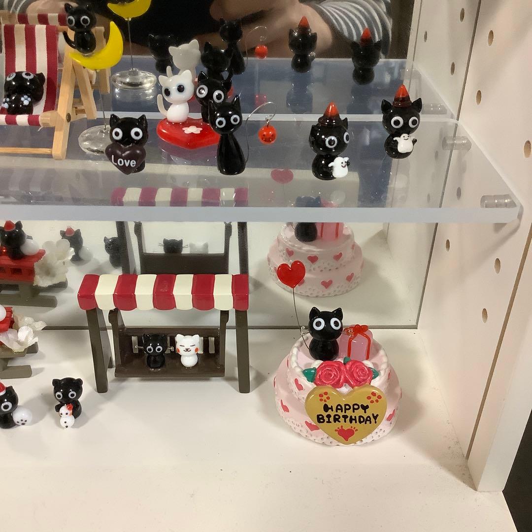 ガラス細工 くろねこ クロネコ 黒猫 黒 猫 ミニチュア その他 33個