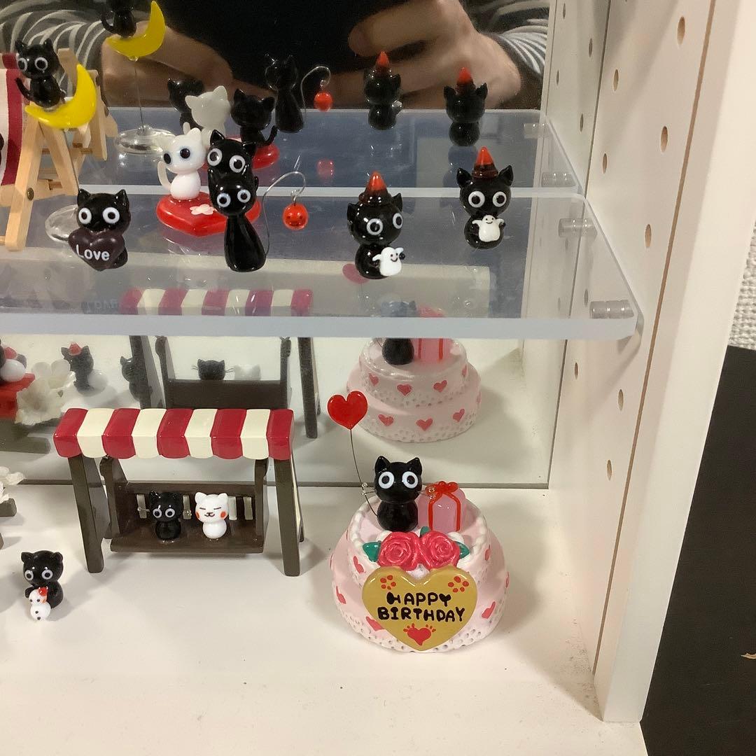 ガラス細工 くろねこ クロネコ 黒猫 黒 猫 ミニチュア その他 33個