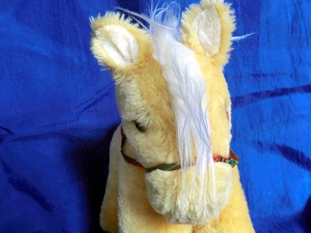 アンティーク　たてがみフサフサ　純羊毛使用　馬　ポニーぬいぐるみ　鞍付き　日本製