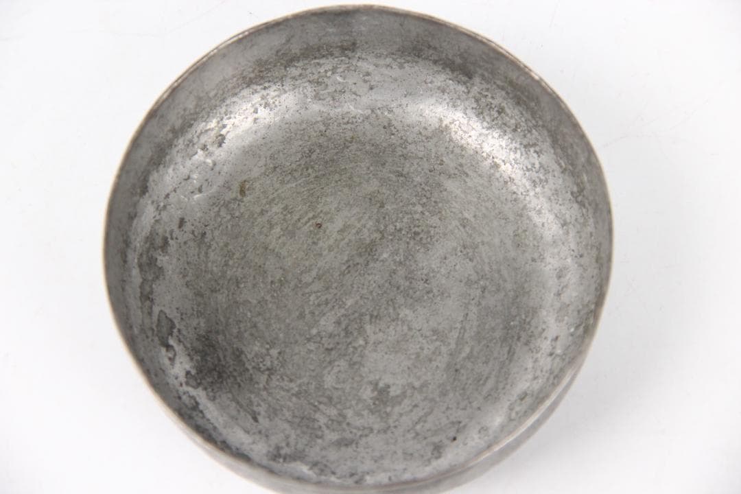 ヤンポ 菓子器 鎚目 純錫 直径8.5cm 重82.7g FJ21-7