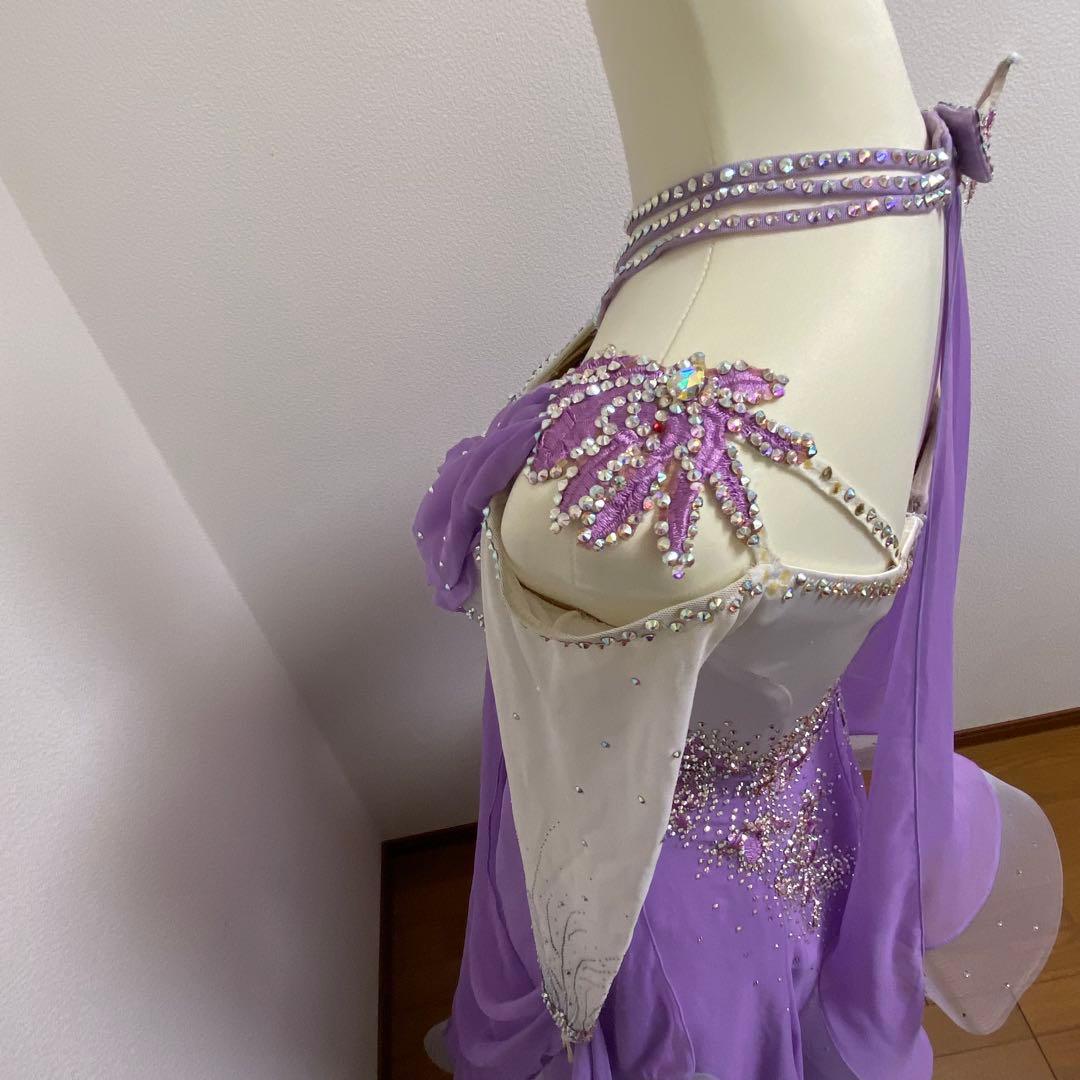 TSUKIOKA パープルダンスドレス スパンコール装飾