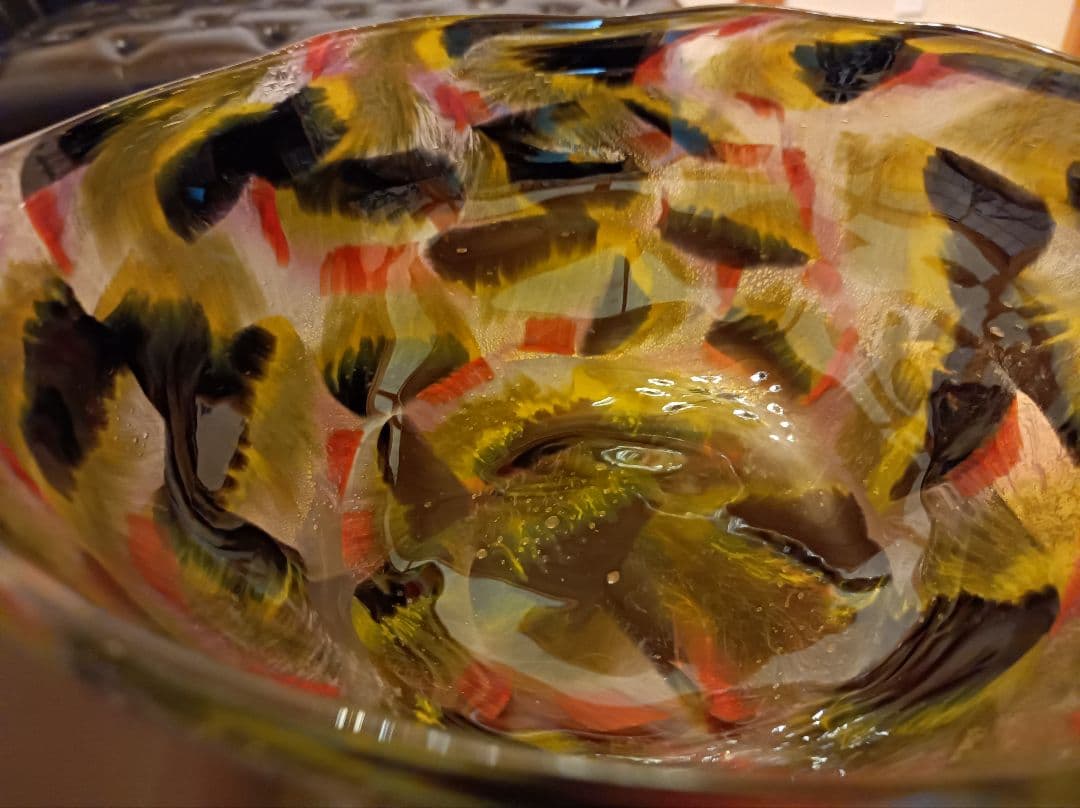 資産に☆石橋忠三郎　アマルガムガラス　ガラス　鉢　器　ガラス工芸　作家物