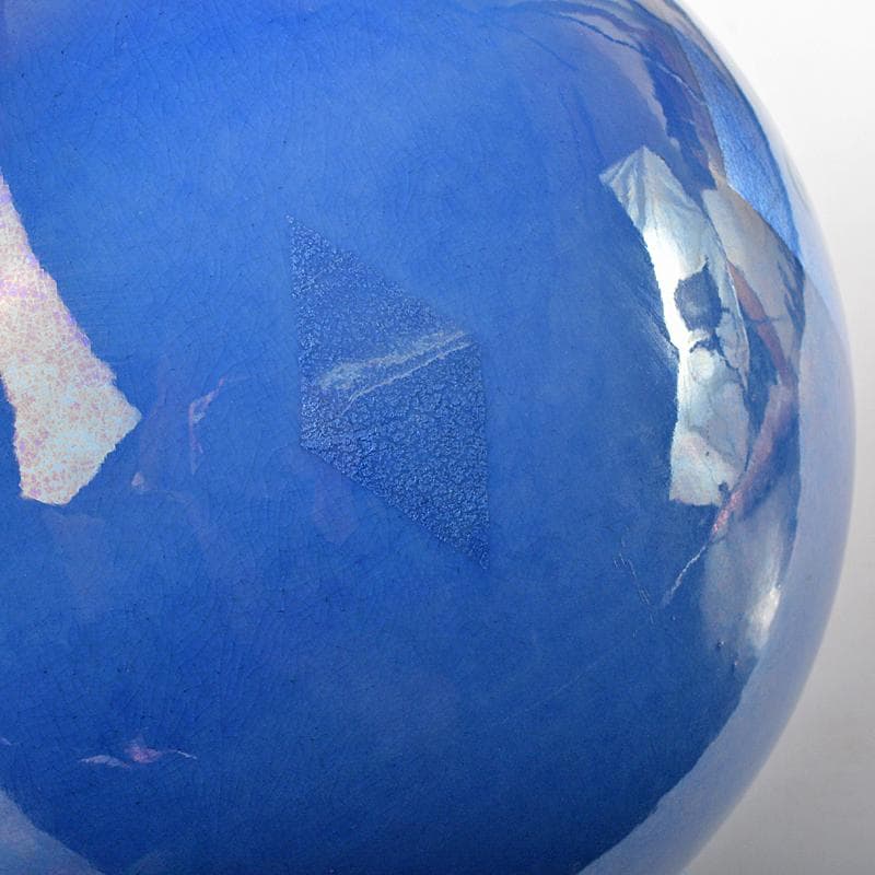 九谷焼　中田一於作　淡青釉裏銀彩　壷　花瓶　V　R5743